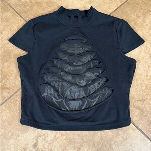 Killstar Black Gothic Cutout Crop Top